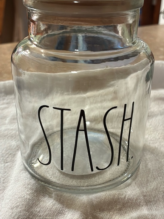 Rae Dunn Other - Rae Dunn STASH Clear Glass Storage Jar with lid